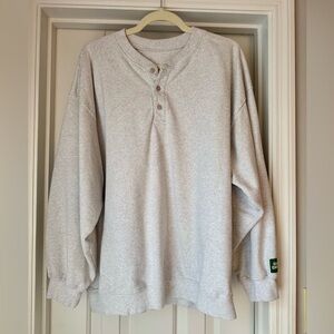 DAILY DRILLS Fleece Henley in Heather Grey XS/S